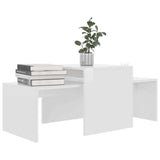 Vidaxl salontafelset 100x48x40 cm bewerkt hout hoogglans wit