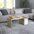 Vidaxl salontafel 90x45x35 cm bewerkt hout wit en sonoma eikenkleurig