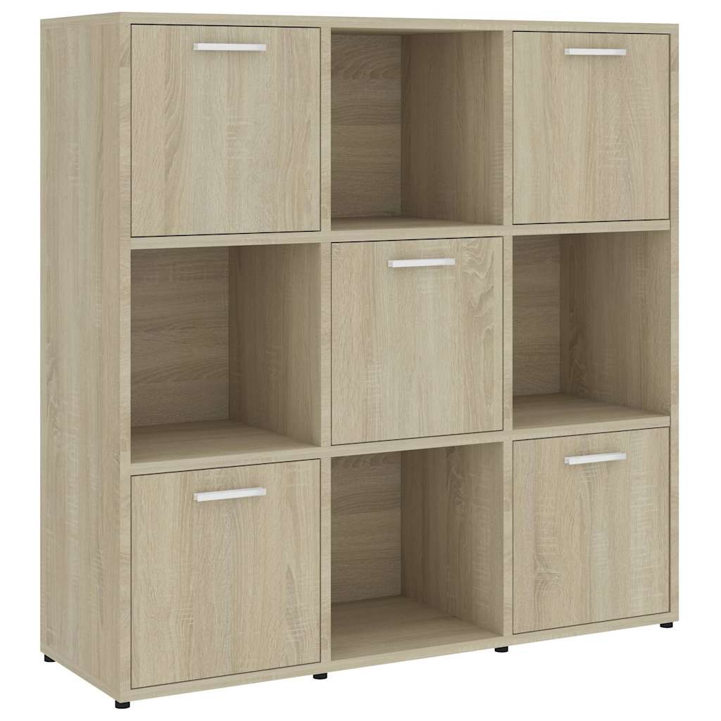 Vidaxl boekenkast 90x30x90 cm bewerkt hout sonoma eikenkleurig