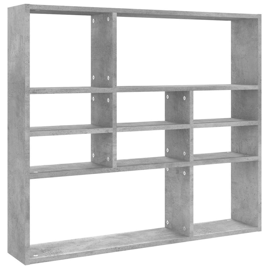 Vidaxl wandschap 90x16x78 cm bewerkt hout betongrijs