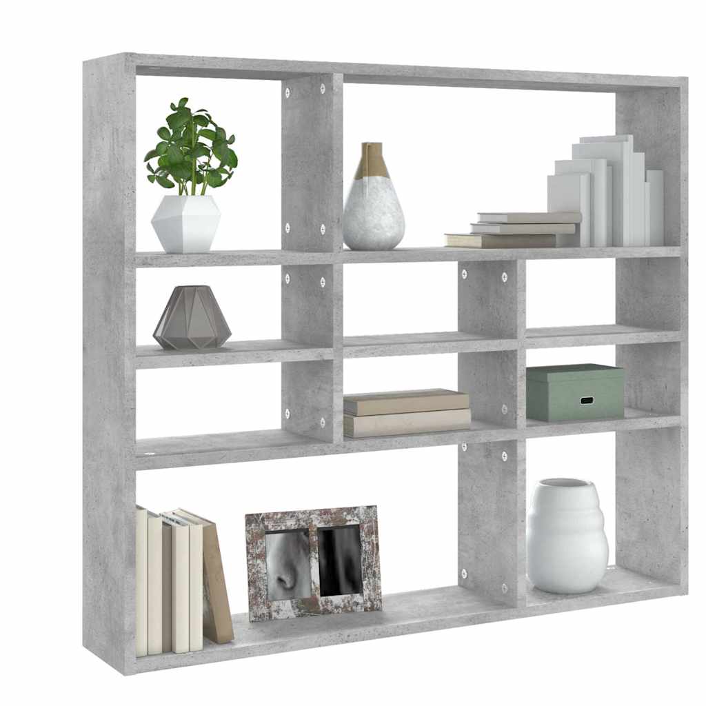 Vidaxl wandschap 90x16x78 cm bewerkt hout betongrijs