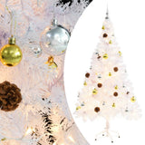 Vidaxl kunstkerstboom met verlichting en kerstballen 150 cm wit