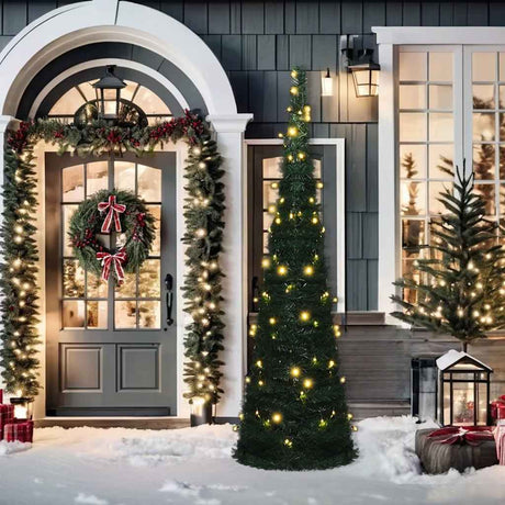Vidaxl kunstkerstboom met verlichting pop-up 210 cm groen