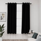 Cortinas Vidaxl Lino Mirando Ojos condenatorios 2 ST 140X175 CM NEGRO