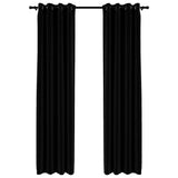 Cortinas Vidaxl Lino Mirando Ojos condenatorios 2 ST 140X245 CM NEGRO