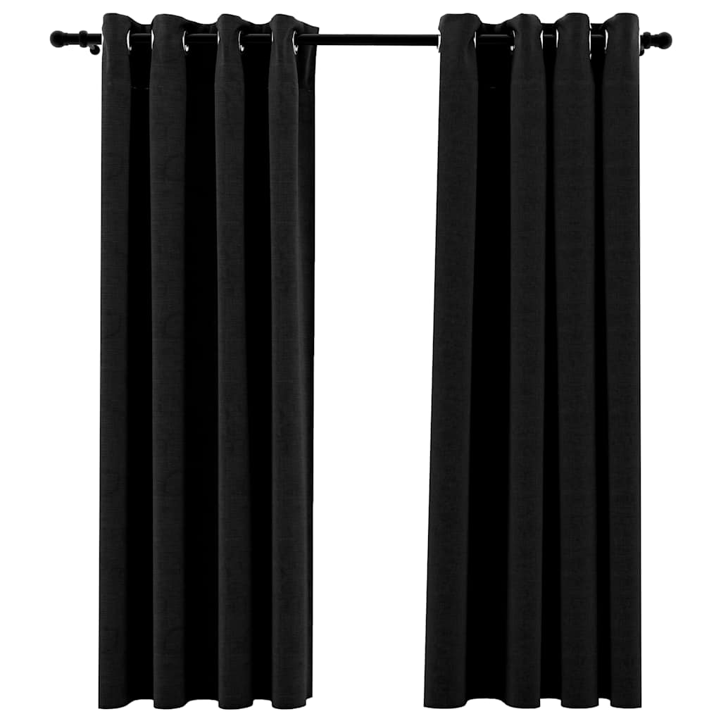 Vidaxl Vorhänge Leinenook Blackout 2 PCs 140x175 cm Anthrazit