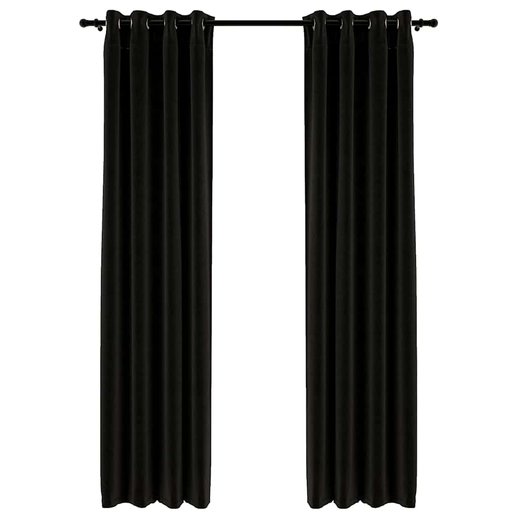 Cortinas Vidaxl Lino Look Blackout 2 PCS 140X225 CM Anthracite