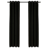 Cortinas Vidaxl Lino Look Blackout 2 PCS 140X225 CM Anthracite