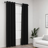 Cortinas Vidaxl Lino Look Blackout 2 PCS 140X225 CM Anthracite