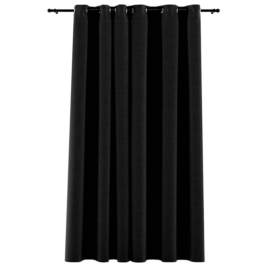 Vidaxl rideau en linge accablant avec les yeux 290x245 cm anthracite