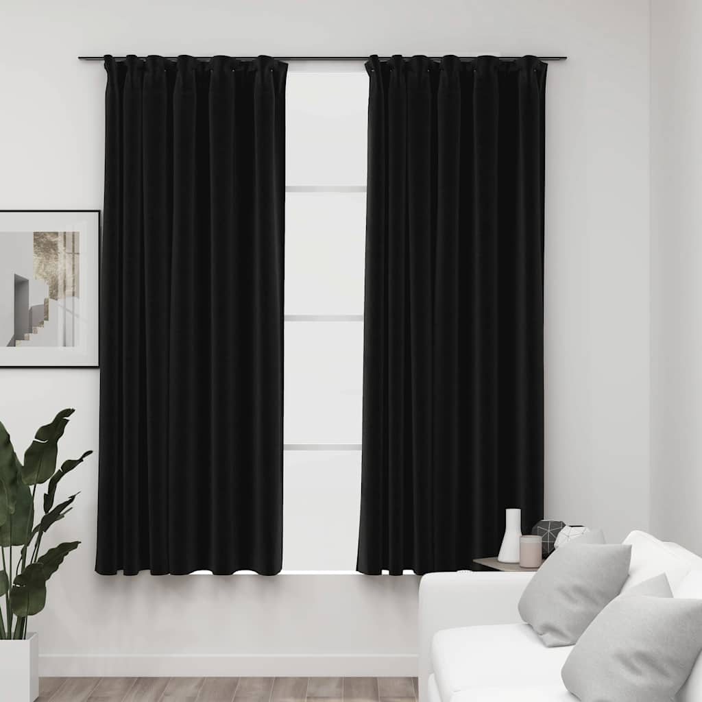 Cortinas Vidaxl Ganchos condenatorios de lino 2 ST 140X175 CM Antracita