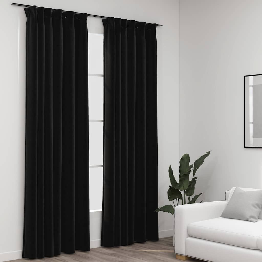 Cortinas Vidaxl Ganchos condenatorios de lino 2 ST 140X225 CM antracita