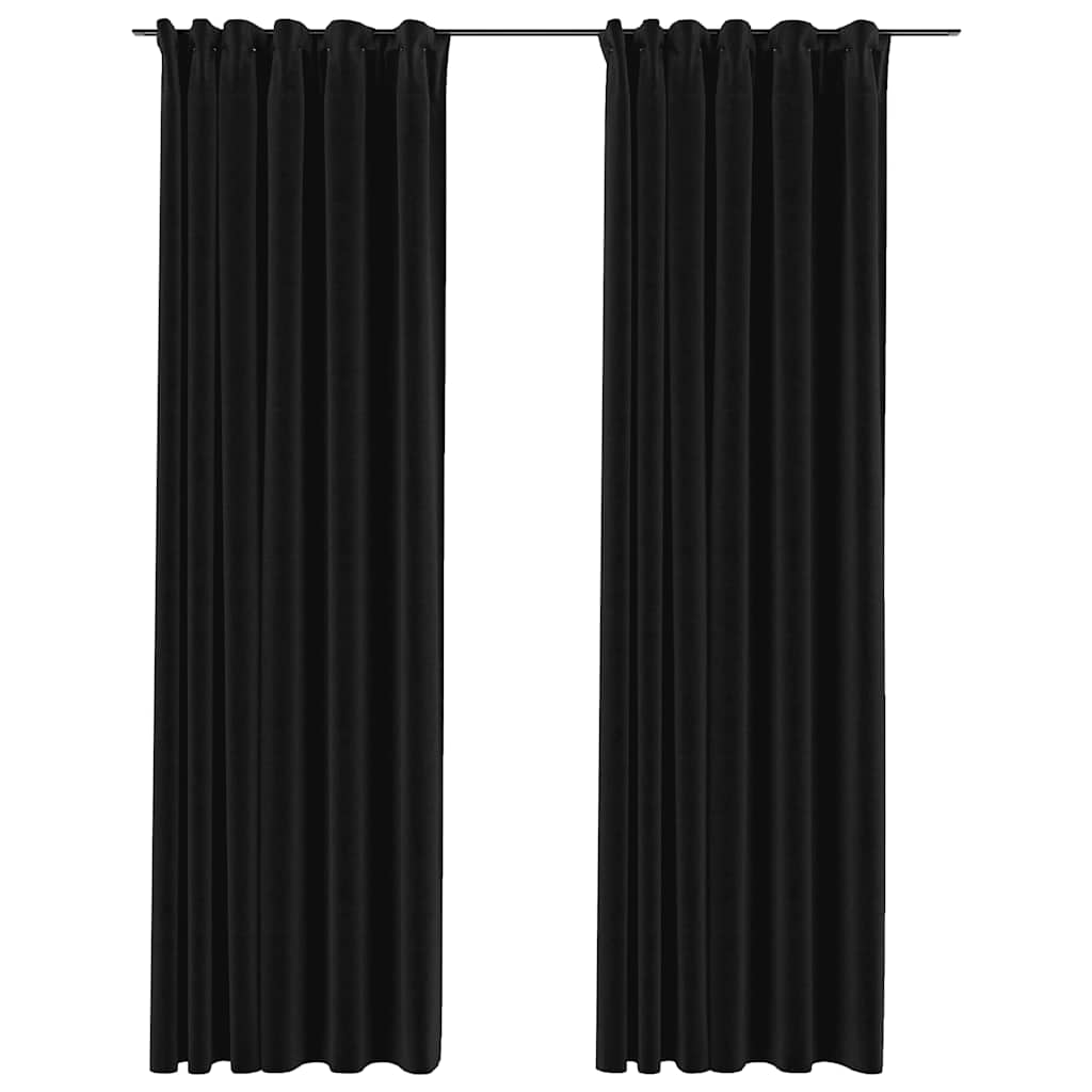 Vidaxl curtains Linen blackout hooks 2 pcs 140x245 cm anthracite