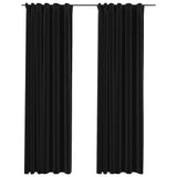 Vidaxl curtains Linen blackout hooks 2 pcs 140x245 cm anthracite