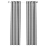 Vidaxl rideaux en lin look accablant les yeux 2 st 140x225 cm gris