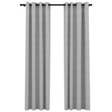 Vidaxl rideaux en lin Look accablant les yeux 2 ST 140x245 cm Gray