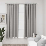 Vidaxl gordijnen linnen-look verduisterend haken 2 st 140x175 cm grijs
