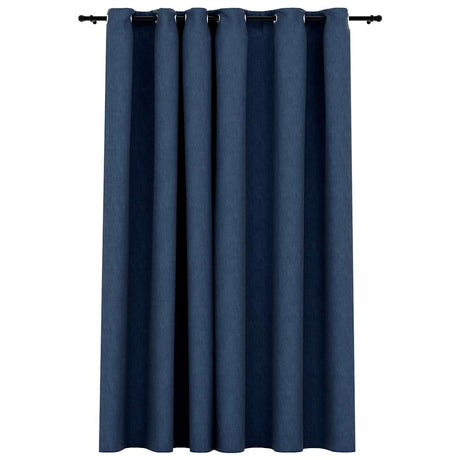 Vidaxl gordijn linnen-look verduisterend met ogen 290x245 cm blauw