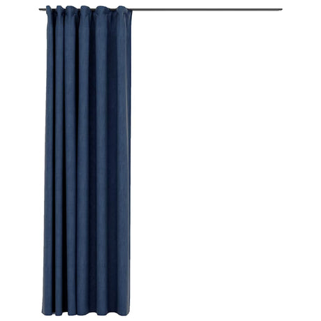 Vidaxl gordijn linnen-look verduisterend met haken 290x245 cm blauw