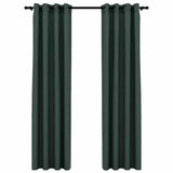 Vidaxl gordijnen linnen-look verduisterend ogen 2 st 140x245 cm groen