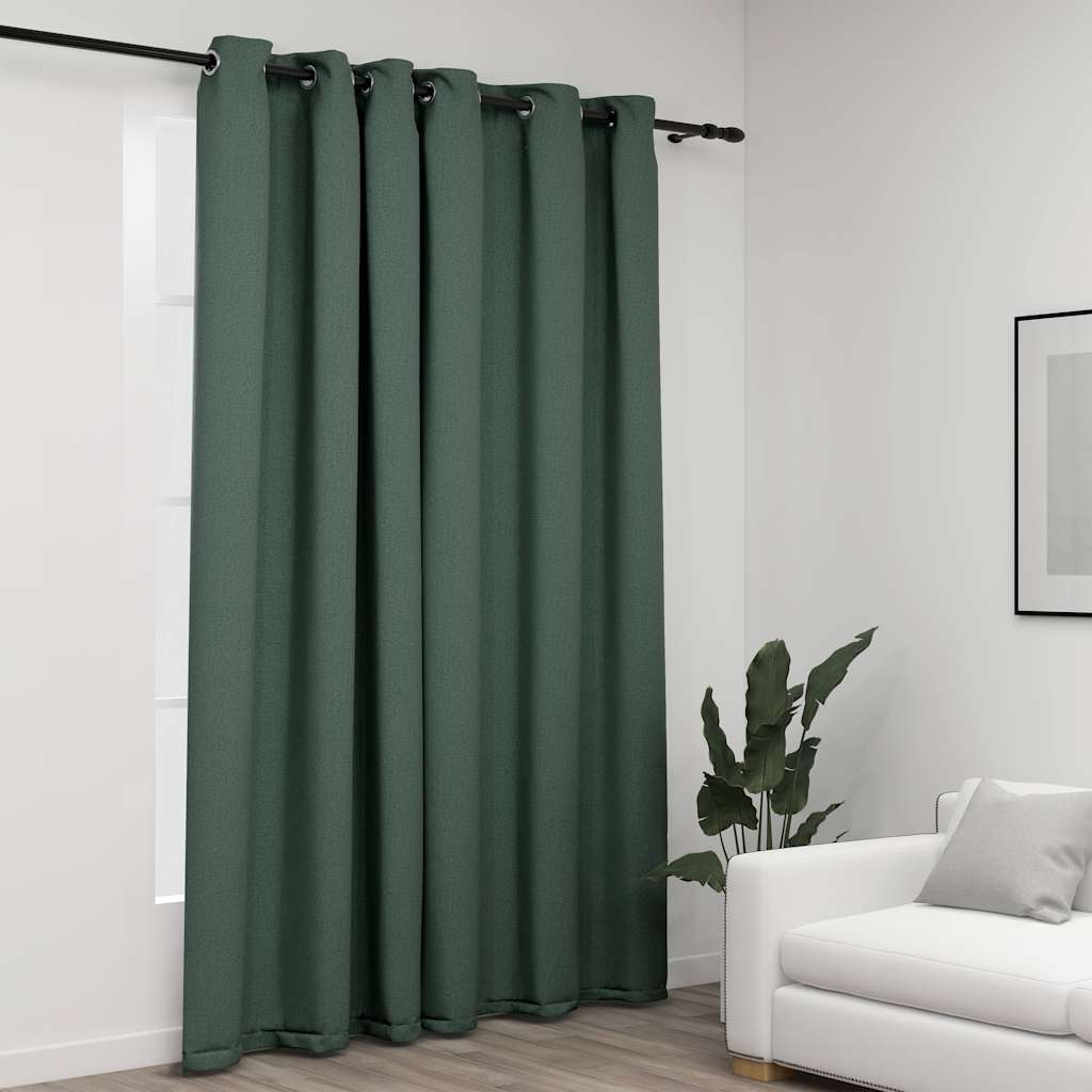 Linen con tende Vidaxl sembra dannoso con gli occhi 290x245 cm verde