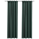 Cortinas de Vidaxl Lino Look Belegios de apagón 2 ST 140X245 CM Green