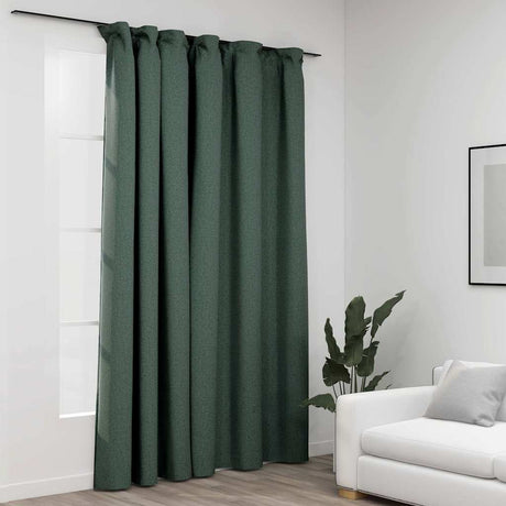 Vidaxl gordijn linnen-look verduisterend met haken 290x245 cm groen