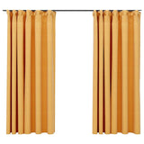Vidaxl gordijnen linnen-look verduisterend haken 2 st 140x175 cm geel