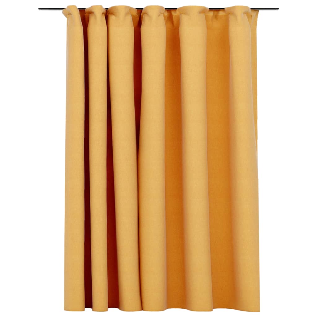 Vidaxl Curtain Linen Look Damning with hooks 290x245 cm yellow