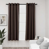 Vidaxl gardiner linned look damende øjne 2 st 140x175 cm taupe