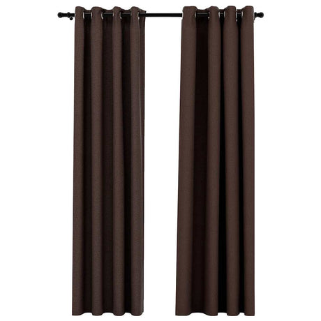 Vidaxl gordijnen linnen-look verduisterend ogen 2 st 140x225 cm taupe