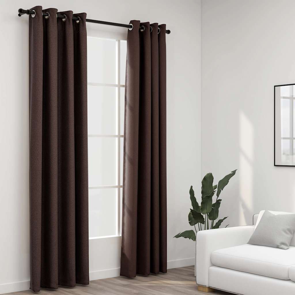 Vidaxl Curtains Linen vypadat zatraceně oči 2 st 140x225 cm taupe