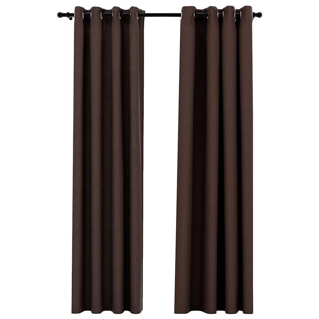 Cortinas Vidaxl Lino Mirando ojos condenatorios 2 ST 140X245 CM Taupe