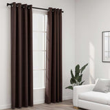 Cortinas Vidaxl Lino Mirando ojos condenatorios 2 ST 140X245 CM Taupe