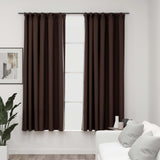 Tende vidaxl lino look ganci dannosi 2 st 140x175 cm taupe