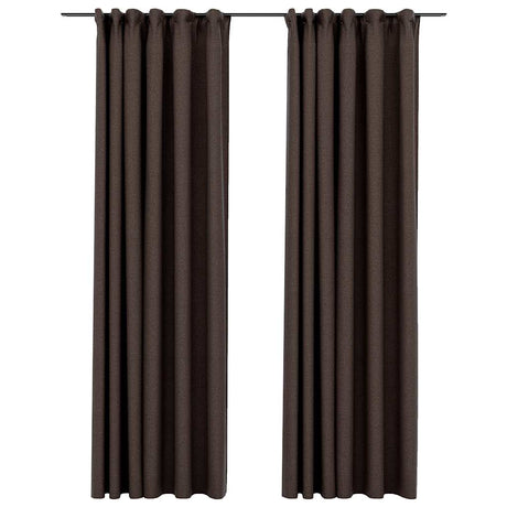 Vidaxl gordijnen linnen-look verduisterend haken 2 st 140x225 cm taupe