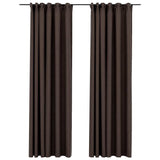 Cortinas Vidaxl Lino Look Blawout Hooks 2 PCS 140X225 CM Taupe