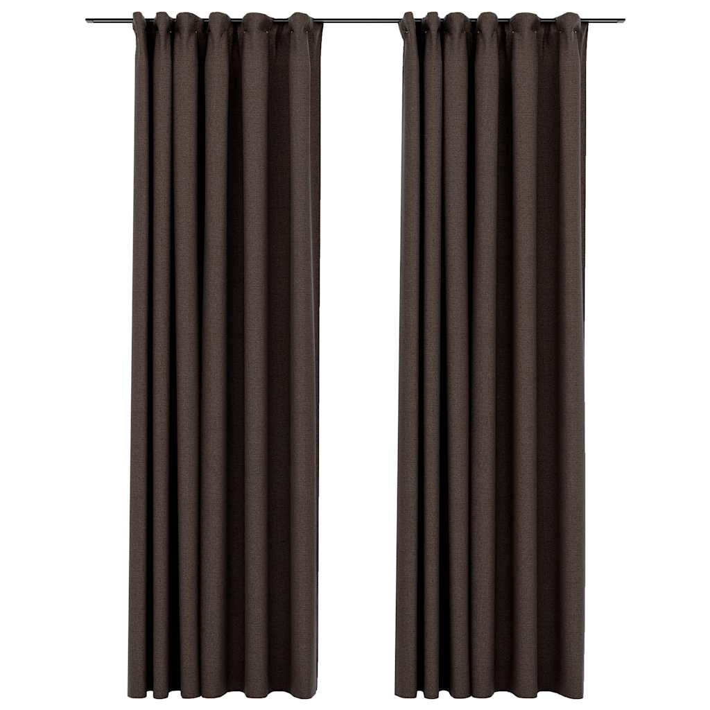 Vidaxl Curtains Linen vypadají zatracené háčky 2 st 140x245 cm taupe