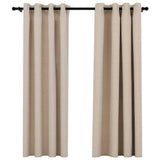 Vidaxl gordijnen linnen-look verduisterend ogen 2 st 140x175 cm beige