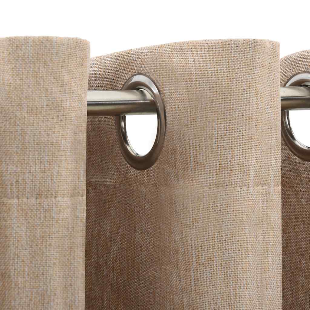 Vidaxl gardiner linne ser fördömande ögon 2 st 140x175 cm beige