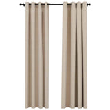 Vidaxl gordijnen linnen-look verduisterend ogen 2 st 140x225 cm beige