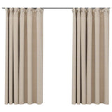 Cortinas Vidaxl Ganchos apagados de aspecto de lino 2 ST 140X175 CM BEIGE