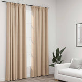 Vidaxl Vorhänge Leinenook Blackout Haken 2 ST 140x225 cm Beige