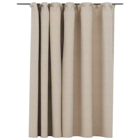 Vidaxl gordijn linnen-look verduisterend met haken 290x245 cm beige