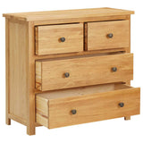 Vidaxl ladekast 80x33,5x75 cm massief eikenhout