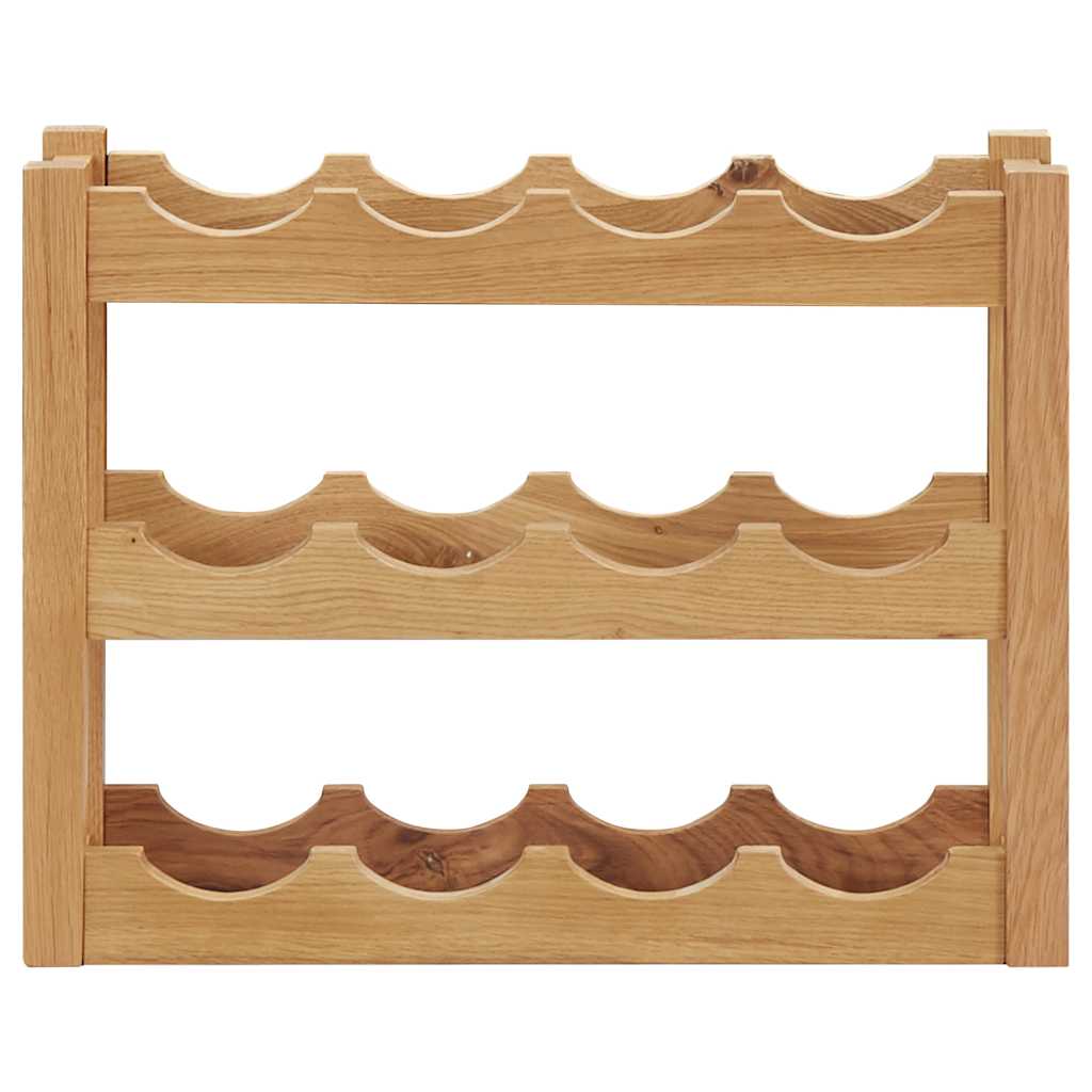 Vidaxl wijnrek voor 12 flessen 47x21x36 cm massief eikenhout