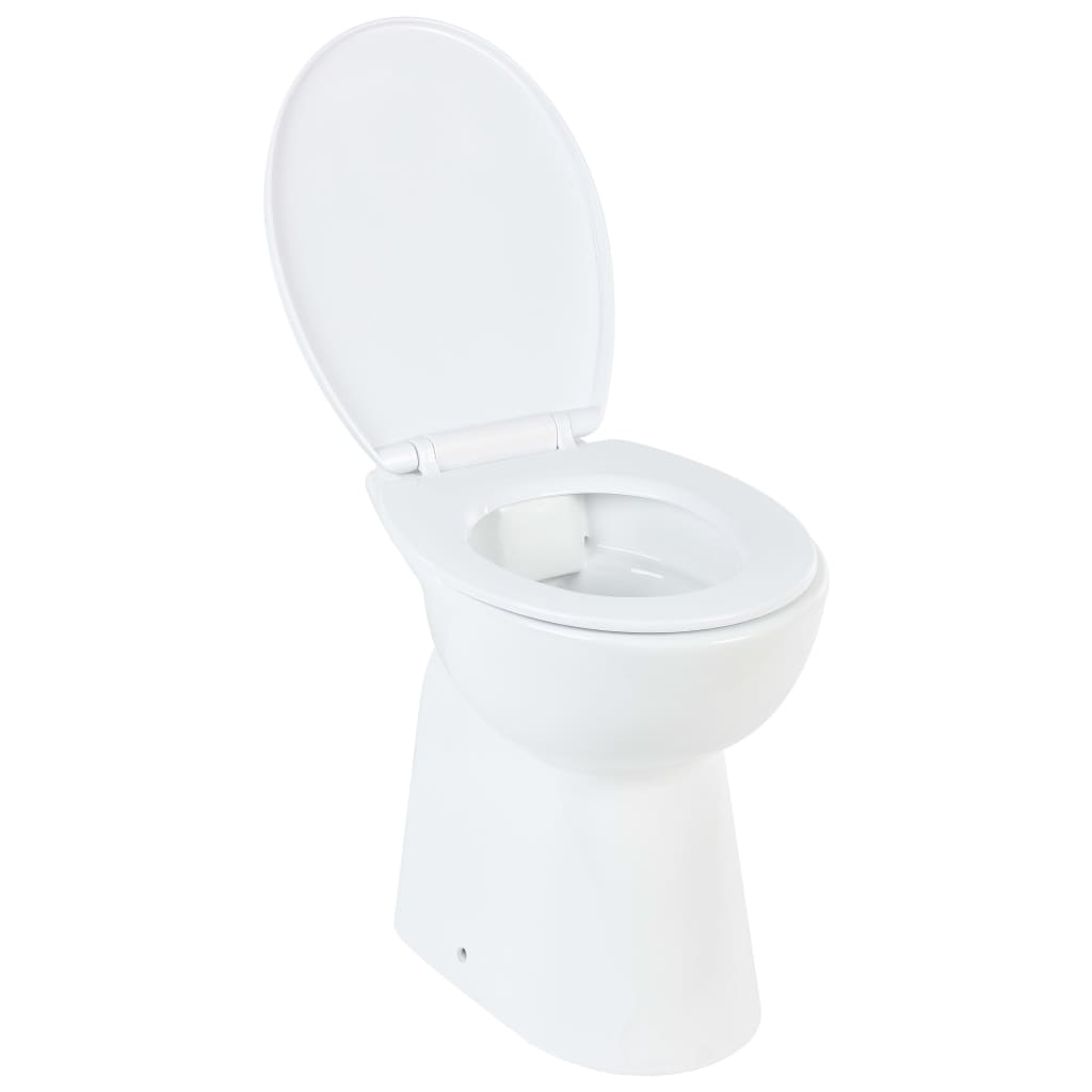 Vidaxl-Toilette erhöht 7 cm weich-close-bandloser Keramik Weiß