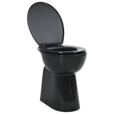 Toilettes vidaxl élevées 7 cm en céramique sans frontière en serre de serre noire en céramique