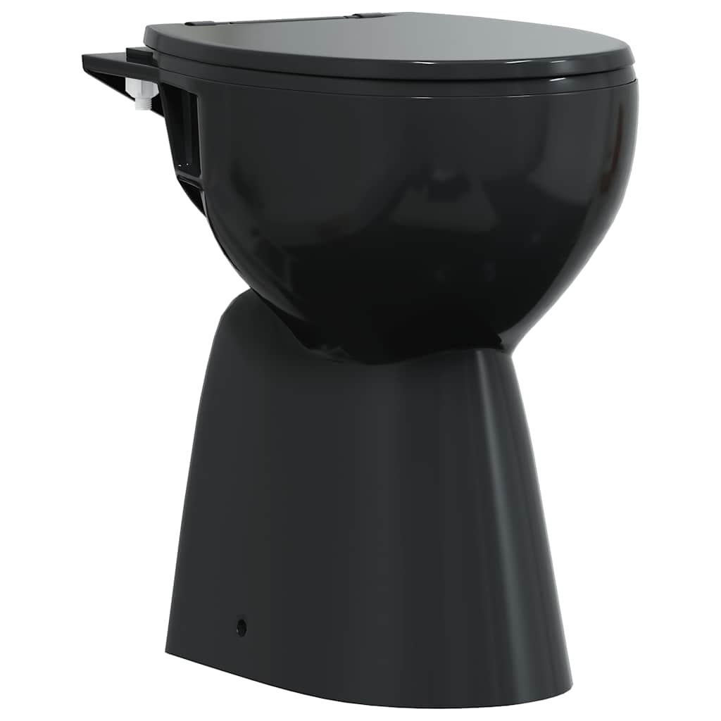 Vidaxl randloos toilet 7 cm extra hoogte soft-close keramiek zwart