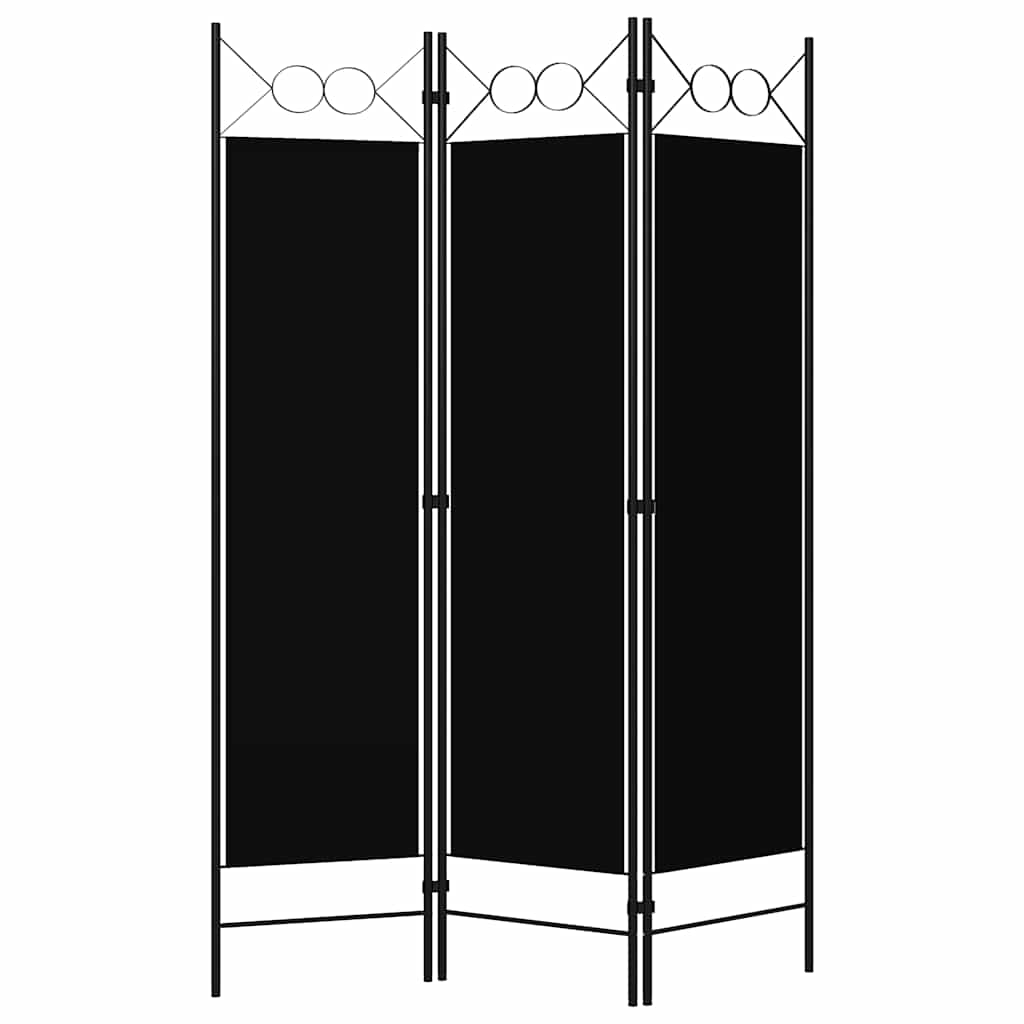 Vidaxl kamerscherm met 3 panelen 120x180 cm zwart